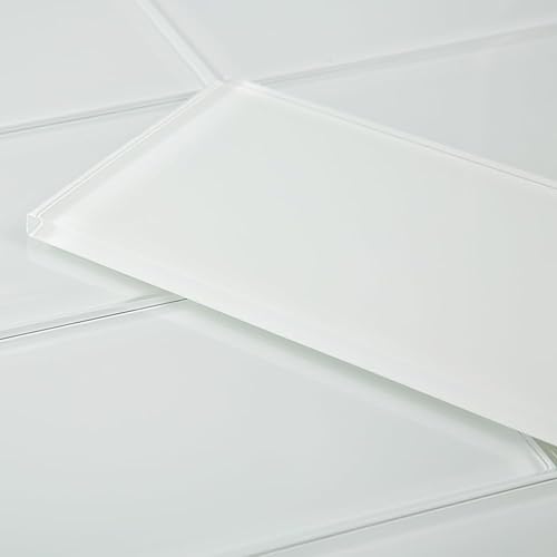 Miniatura 6 de Adedeo Azulejo de metro de cristal negro de 4 x 12 pulgadas para pared de cocina, baño, paquete de 12 hojas