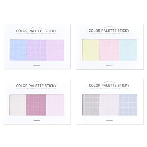 モノライク カラーパレット べとべと グリッド Color palette Sticky Grid 300 B セット 4p - デザイン1個あたり30シート、粘着メモ