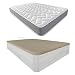 DUÉRMETE ONLINE - Pack Colchón Viscoelástico Viscotec con Canapé Madera Abatible Gran Capacidad, Color Polar 135 x 190 cm