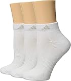 adidas Women's Cushioned Low Cut Socks (Pack of 3), White/White, One Size