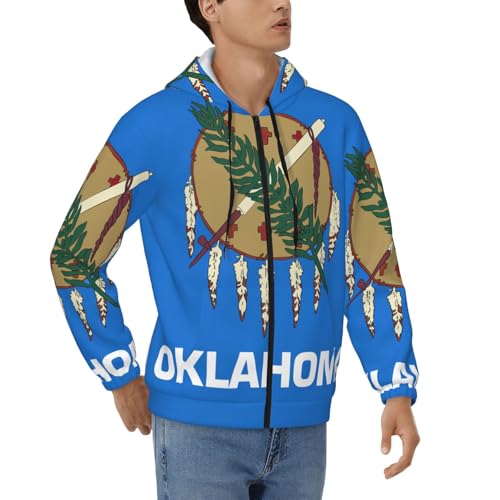 Veste à capuche thermique Oklahoma State pour homme avec fermeture éclair intégrale