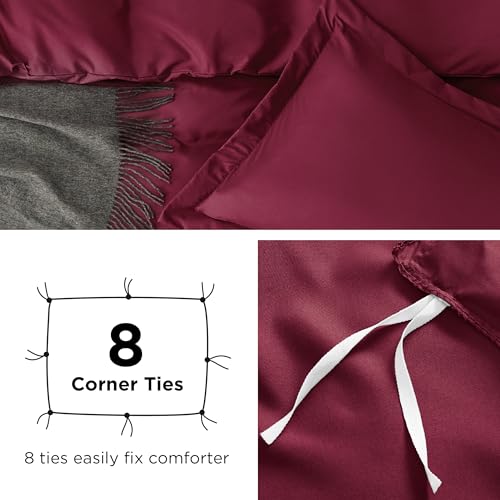 Image of Bedsure Twin /Twin XL Duvet Cover, Soft Double Brushed Bedding Set, Red | For Kids & Adults, 68 inchx90 inch Comforter Cover, Hotel Luxury, All Season, Breathable, Easy Care, Lightweight, Zipper Closure
