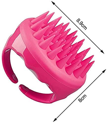Image of SIGNAMIO Shampoo Brush Silicon Scalp Massager Hair Brush Wet Dry Comb Head Scrubber 100% Comfortable for Hair Improve Blood Circulation for Men,Women Pets - Pink - Pack 1