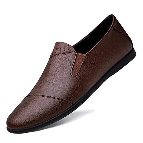 Loafers for Men Round Toe Lightweight Venetian Loafers Vegan Leather Resistant Lightweight Flat Heel Walking Casual Slip On