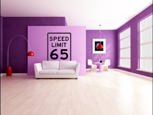 Street & Traffic Sign Wall Decals - Speed Limit Sign 65 mph - 24 inch Removable Graphic