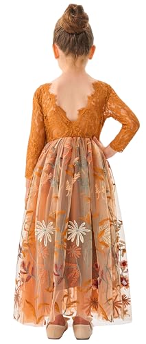 2Bunnies Girl Floral Embroidered Tulle Flower Lace A-Line Garden Flower Girl Dress2