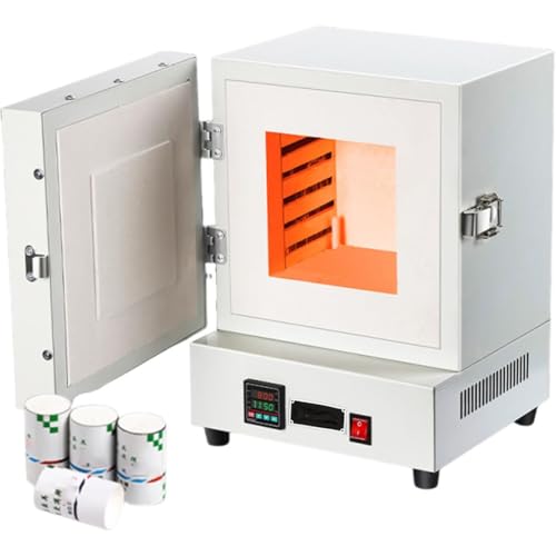 DPDZSW Muffle Furnace, 2000 W Electric Ceramic Kiln, Precise Temperature Control, with LED Display, Four-Sided Heating, Max. 1150 °c, Metal Melting Furnace for Jewelers and Artisans