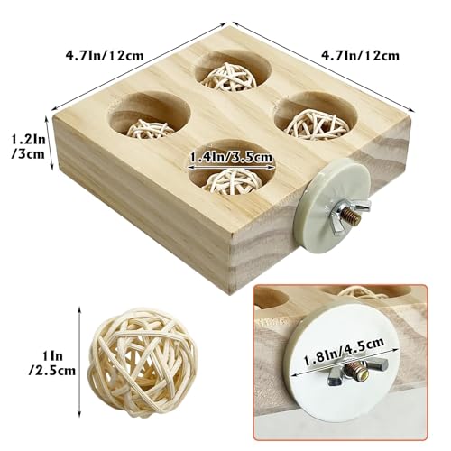 Image of Hamiledyi Small Bird Foraging Toys,Wood Interactive Parakeet Toys for Cage, Bird Enrichment Toys for Conure Slow Feeder, Budgie Cage Toys Puzzle, Parrot Toys for Lovebirds Small Sized Birds(Medium)