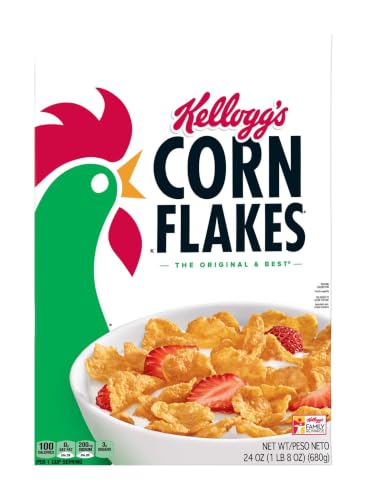 Kellogg’s Corn Flakes Cereal - The Original & Best Breakfast Cereal, Fat-Free, 24 oz Box