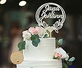 Birdart Box® Tortenstecker für deine Hochzeit – hochwertiger Tortenstecker aus Holz, moderner Cake Topper mit Namen und Hochzeitsdatum (Holz Natur)