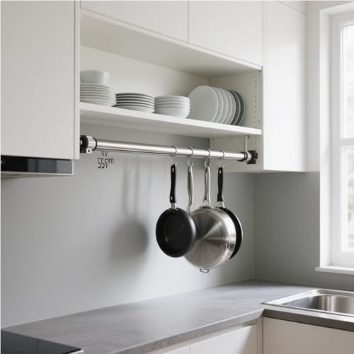 4 Klemmstangen Für Gardinen, Teleskopstange Zum Klemmen, Verstellbare Klemmstange Ohne Bohren, 40-70 cm Länge, Für Fenster, Badezimmer Und Kleiderschränke, Stabile Und Vielseitige