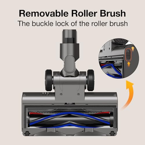 KENVOR Bürste kompatibel mit Dyson V7, V8, V10, V11, V15 Ersatzteile, Zubehör Bodenbürste mit Direktantrieb und 6 Grüne Leuchtdioden für Hartböden