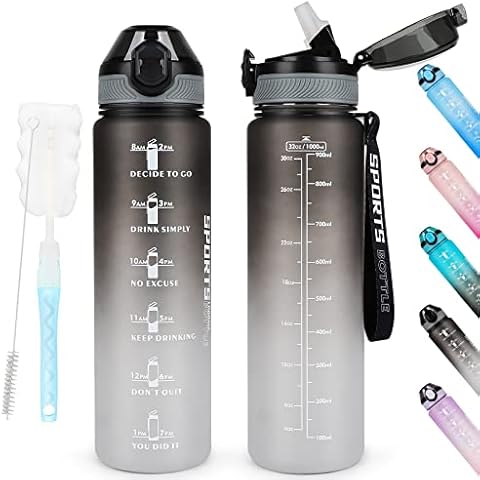 AOHAN Trinkflasche 1L BPA-frei Sport Wasserflaschen Cover