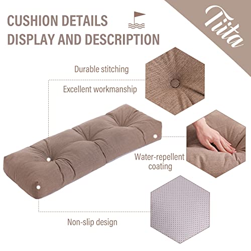 Tiita Outdoor Bench Cushion, 36×14 Inch Waterproof Patio Furniture Cushions Durable Patio Bench Seat Pads, Resistant Long Chair Cushion For Garden, Sofa, Swing (Coffee) #TOP1