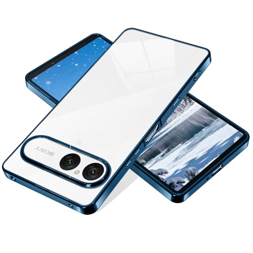 rusinaione �p�� Xperia 10 VII �P�[�X �N���A �J�o�[ ���^ �X���� ���� �Ռ��z�� �y�� TPU �X�g���b�v�z�[���t�i�u���[�j