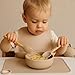 C|UTE – Kindergeschirr personalisiert mit Namen | Schüssel mit Saugnapf & Kinderbesteck (Esslernlöffel, Gabel) graviert | BPA-frei | Geschenk Babygeschirr ab 12 Monate (Taupe, Set ohne Lätzchen)