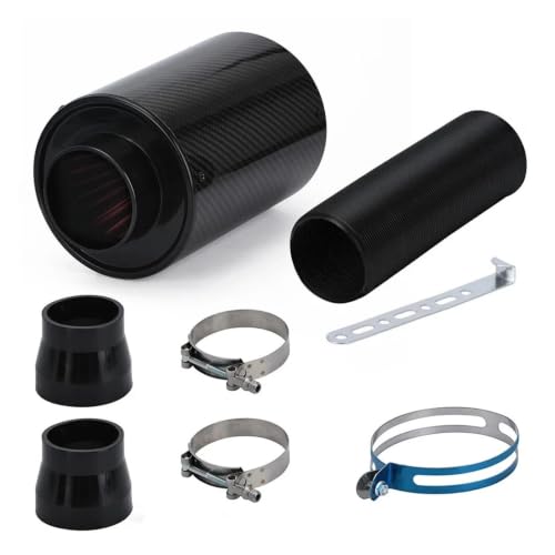 Kit d'aspiration air froid universel avec boîte filtre carbone et tuyau d'induction auto