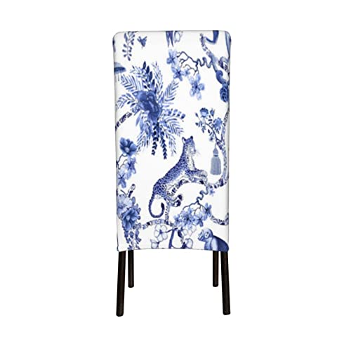 Halinny Chinese Style Powder Chinoiserie Blue And White Dining Chair Covers, Stretch Removable Washable Dining Chair Protector Slipcovers For Home, Kitchen, Party, Restaurant #TOP2