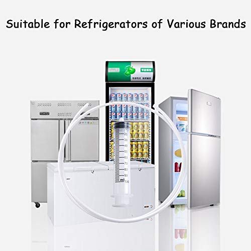 Muaech 7 Pcs Refrigerator Drain Hole Clog Remover Cleaning Tool,Reusable Fridge Dredging Kit,Include Cleaning Syringe, 60In Hose,3 Plunger, 1 Shovel, 1 Long Flexible Refrigerator Scrub Brush #TOP2