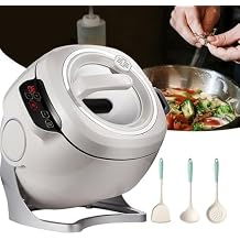 2000w 6l Automatic Cooking Machine, 2000w Drum Food Processor, Adjustable Speed 360 Rotating Cooking Robot/Non-stick, For Commercial and Home Cooking - With 3 Cooking Utensils