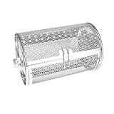 Namvo Cesta para patatas fritas para freidora de aire, cesta para asador de torre de acero inoxidable, cesta para parrilla giratoria de 360 °, jaula para parrilla (12 x 18 cm)