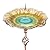 Bird Baths for Outdoors, Glass Birdbaths Outdoor Garden Birdfeeder with Metal Stake Yellow (Height:31inch)