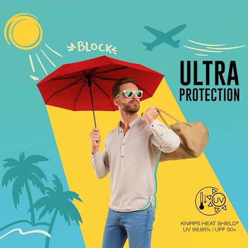 Knirps Ombrello Tascabile Ultra U.200 Medium Duomatic - Automatico Aperto-Chiuso - A Prova Di Tempesta - Antivento – Rosso - 4