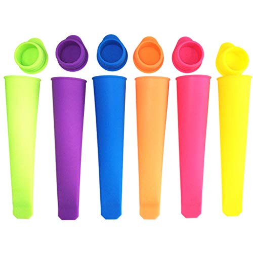 Novania DIY Popsicle Molds Shapes, Ice Pop Molds with Base, Silicone Push Up Easy Release Yogurt Jelly Lolly Mold Holder, Ice Cube Trays Maker Storage Container, Reusable & BPA Free (Pink)