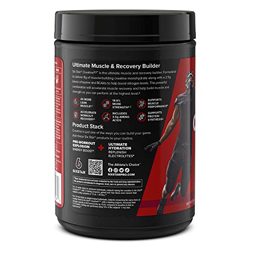Six Star Creatine Powder Creatine X3 | Creatine Hcl + Creatine Monohydrate Powder |Muscle Recovery Workout Supplement | Creatine Supplements | Fruit Punch (30 Servings) #TOP6