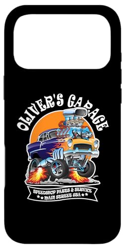 Oliver's Garage Hotrod�J�[�f�U�C�� ���O�̃I���o�[�p �X�}�z�P�[�X iPhone 17 Pro Max �p