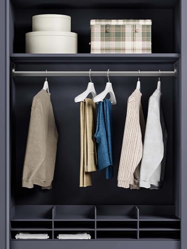 Rail de garde-robe noir 90 cm en acier anti-rouille LWX