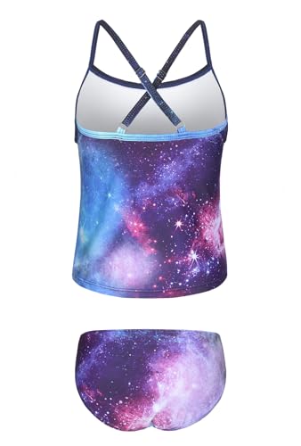 Image of Girls Two Piece Swimsuits Tankini Bathing Suit for Kids Hawaiian Swimwear Set 3-16 Years