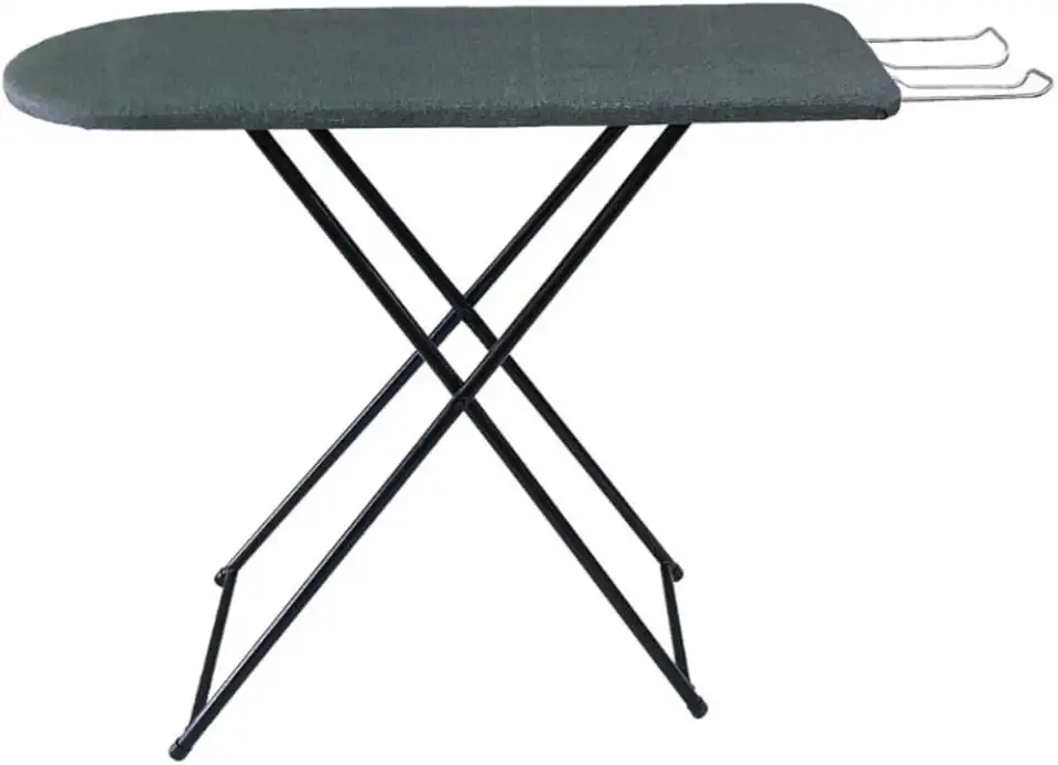 Tábua de Passar Roupa Mesa Porta Ferro Resistente Tradicional Dobrável Com 3 Regulagens (Preto)