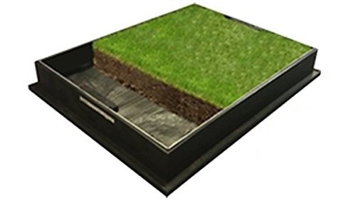 EcoGrid CLKS 450SR-GT. 450mm Dia X 80mm GrassTop Square-To-Round Recessed Manhole Cover