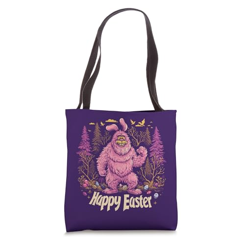 Bigfoot - Happy Easter Funny Rabbit Bunny Eggs Basket Tote Bag
