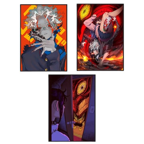 Image of Aniculture Dandadan Anime Posters - Pack of 3, A3 Size (30x42 cm), 300 GSM Premium Gloss Finish, Self-Adhesive, Wrinkle-Free Wall Art for Bedroom, Office & Home Decor - Vibrant Anime Prints