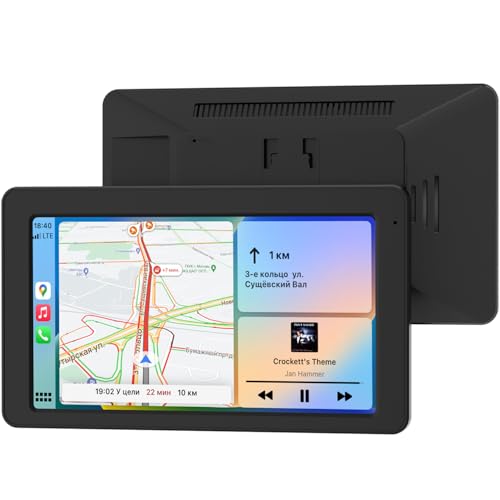 Elinsong Carplay Auto, 7' Android Auto Wireless, Autoradio Bluetooth con Schermo con Navigazione GPS, Audio Premium, Comando Vocale, Facile Installazione, Mirror Link, Bluetooth 5.2, FM, AUX