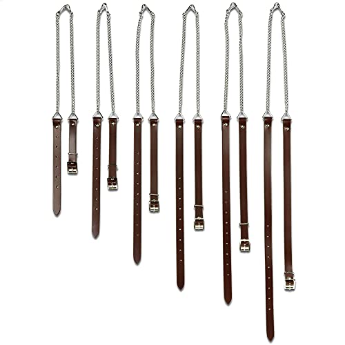 The Celtic Croft Quality Leather Sporran Chain Strap (Small (30" - 36" waist), Brown Leather | Chrome Chain)2