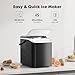 Sweetcrispy Countertop Ice Maker Machine, Portable Self-Cleaning Ice Machine with Ice Scoop, Basket and Handle, 9 Cubes in 6 Mins, 26.5lbs/24Hrs, 2 Sizes of Bullet Ice for Home Kitchen, Coal Black