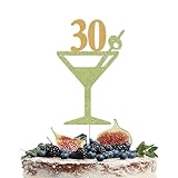 Margarita 30th Birthday Cake Toppers, Cinco De Mayo Themed Birthday Decor, Mexican 30th Birthday Party Decor, Martini Glass Cake Topper, Fiesta 30th Birthday Party Decorations Green Gold Glitter