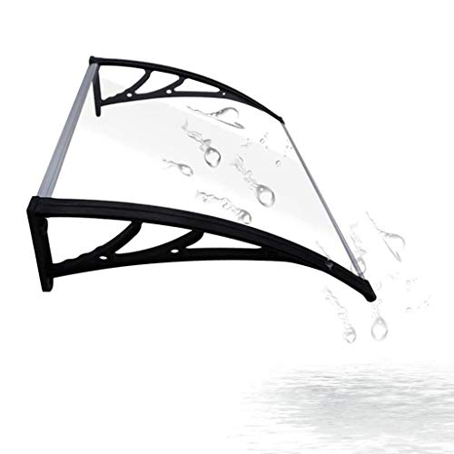 QYQPB Marquesina para Puertas, Tejadillo De Protección Marquesina 2.7mm Grueso Placas De Policarbonato Extensible Lluvia Abrigo For Frentes De La Casa con Aluminio Curvo Soportes (Size : 60 * 120CM)