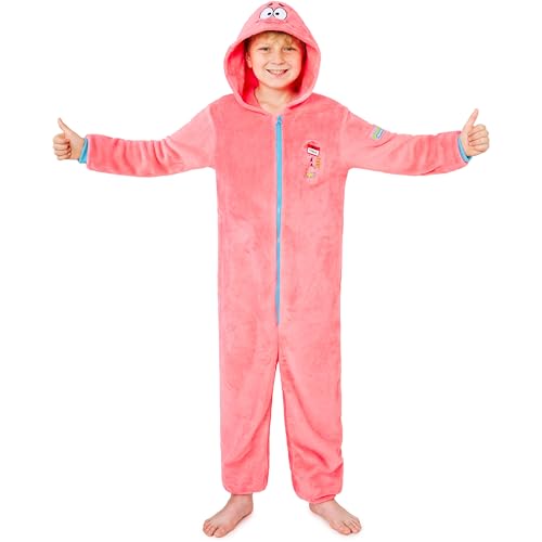 SPONGEBOB SQUAREPANTS Pijama Entero Niña y Niño 5-14 Años, Pijama Una Pieza Polar con Capucha Divertida, Regalos Originales (13-14 Años, Rosa)