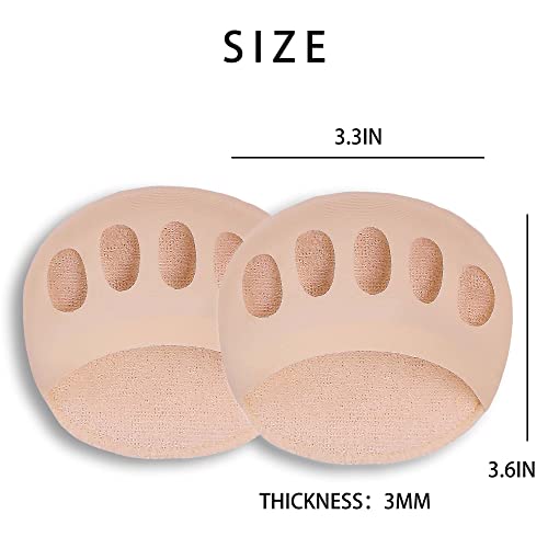 Image of Honeycomb Fabric Forefoot Pads Breathable Soft Ball of Foot Cushion Pads, Invisible Women's Half Liner Socks Mat for Flats High Heels (5Pairs(Beige-Gray-White-Purple-Green))