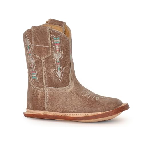 ROPER Infant Girls Cowbabies Indian Arrows Square Toe Casual Boots Ankle - Brown