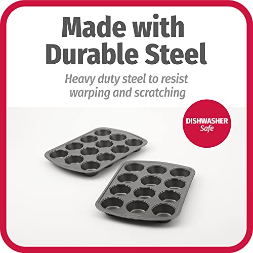 Moldes para magdalenas GoodCook de 12 cavidades, pack de 2 unidades 7