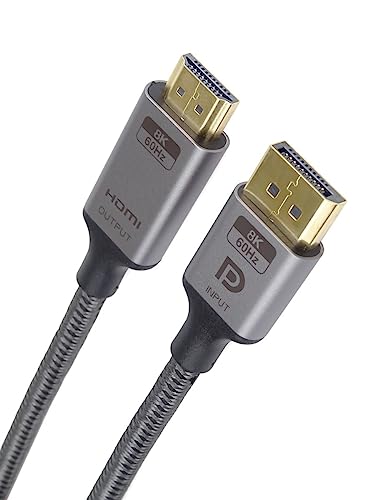 PremiumCord DisplayPort 1.4 to HDMI 2.1 M/M, DP 1.2 to HDMI 2.0 Adapter Cable Compatible with Video 8K @ 60Hz, 4K @ 144Hz - Image 4