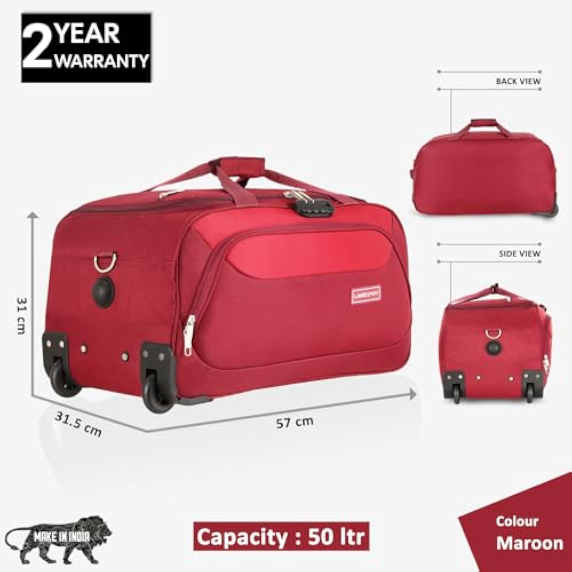 Sage Cabin Size 57 cms Wheel Duffle Bag
