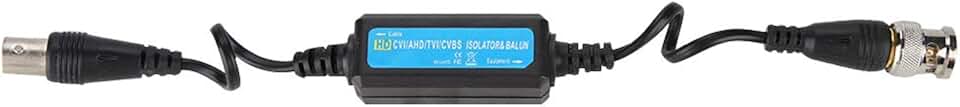Isolador de loop de terra, balun de vídeo BNC macho para fêmea com mini cabo para câmera HD TVI CVI AHD CVBS, tamanho compacto, design passivo, evita distorção de sinal