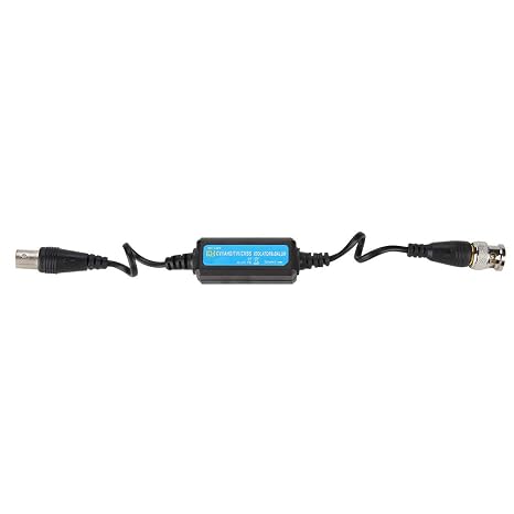 Ground Loop Isolator Plastic, HD-TVI/CVI/AHD/CVBS Ground Loop Isolator Video Balun Coaxial BNC Male to Female for Camera Black