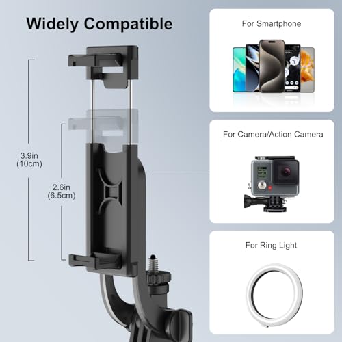 Image of Celfiexpt 71 inch Selfie Stick Tripod 360 Degree Rotation Anti Shake Handle Long Tripod Stand with Bluetooth Remote for Mobile Phone Multi-Function Selfie Stick for iPhone Android Phone Camera Gopro